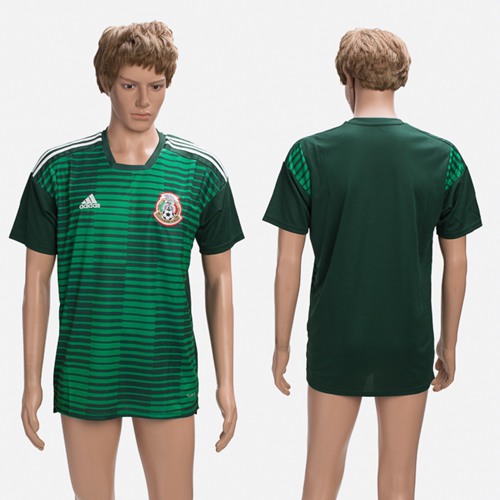 Mexico Blank Green Training Soccer Country Jersey - Click Image to Close